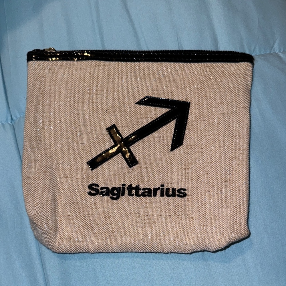 Lolo‎ Zodiac Sagittarius Beige Makeup Pouch Bag